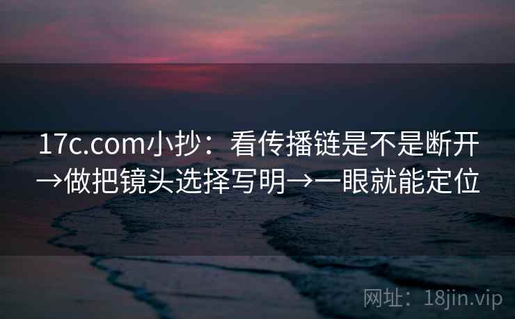 17c.com小抄：看传播链是不是断开→做把镜头选择写明→一眼就能定位