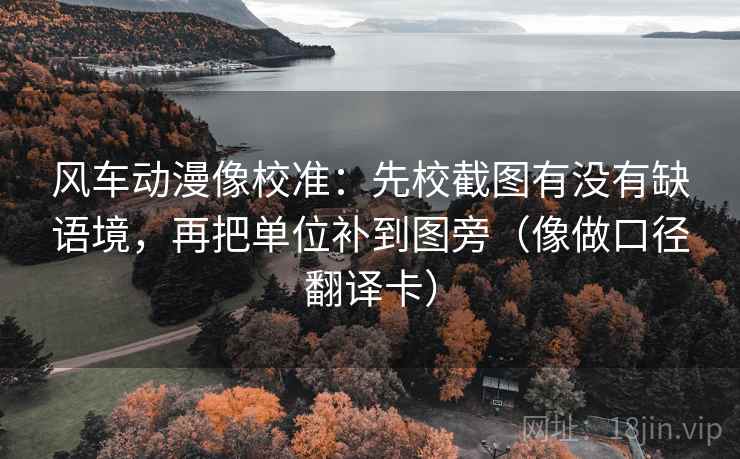 风车动漫像校准：先校截图有没有缺语境，再把单位补到图旁（像做口径翻译卡）